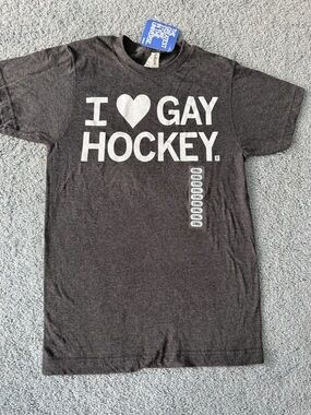 Raygun Charcoal "I ♥ Gay Hockey" Graphic Tee